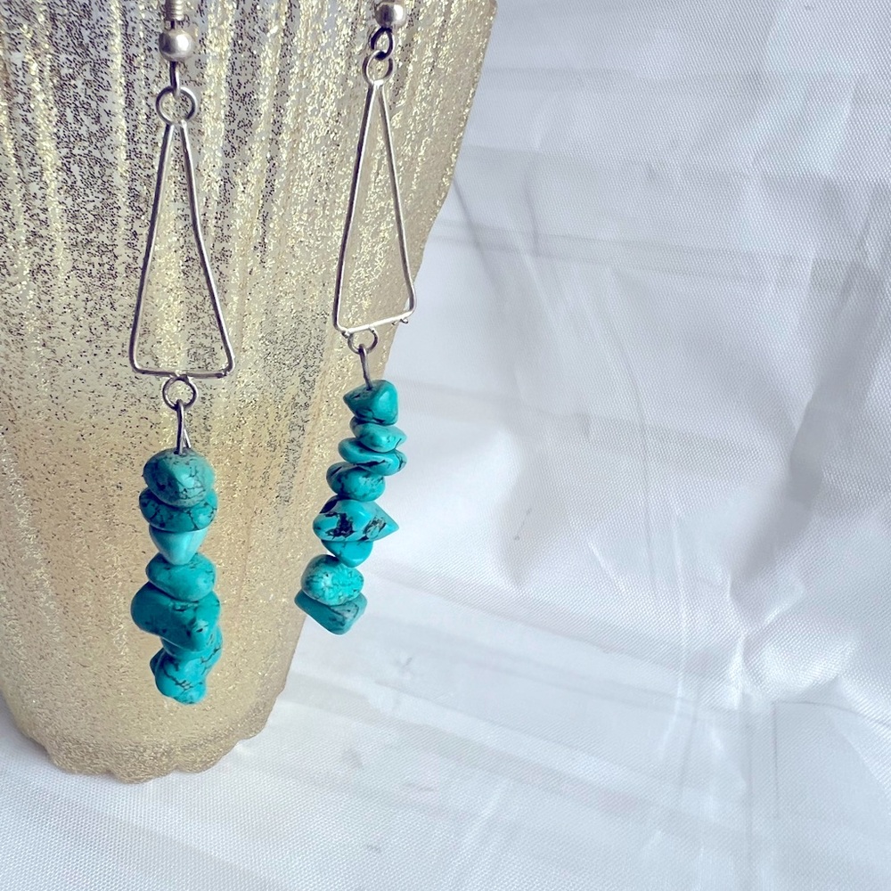 Stunning one of a kind green earrings hand made